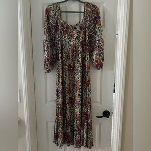 Carly Jean Los Angeles Fall Floral Midi Dress